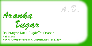 aranka dugar business card